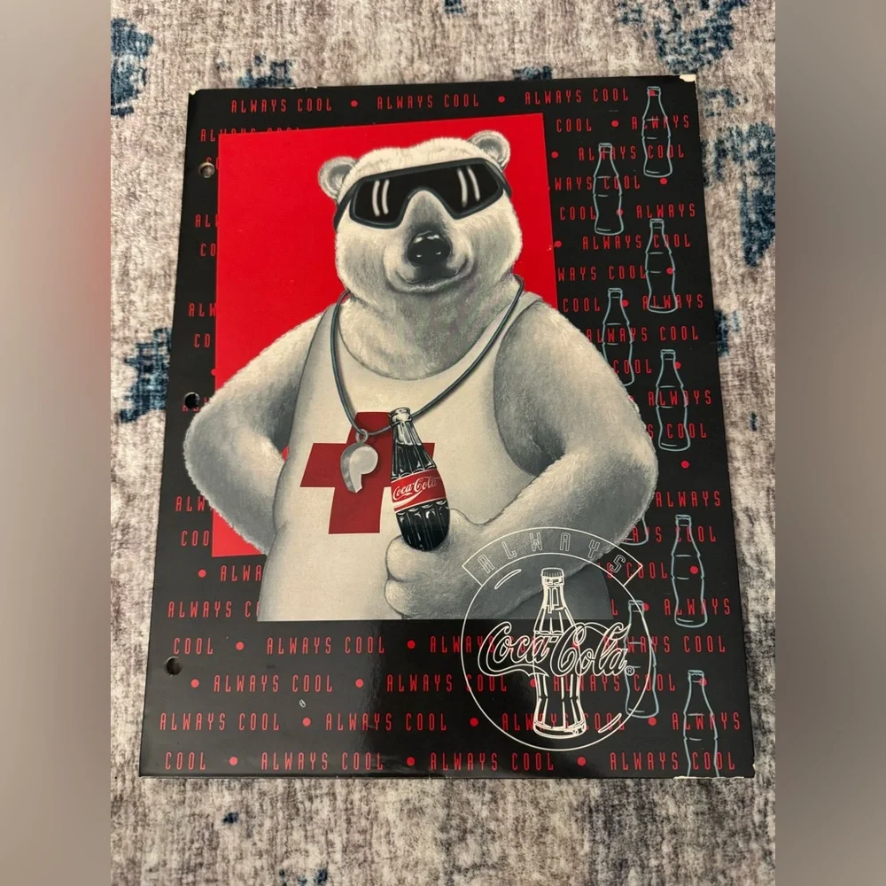 Vintage Coca Cola Always Cool Polar Bear Three-Ring Folders ‘95 & ‘96 - Lot of 5